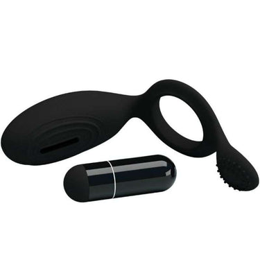 Anello Vibrante Pretty Love Ethel in Silicone Nero per Stimolazione Intensa